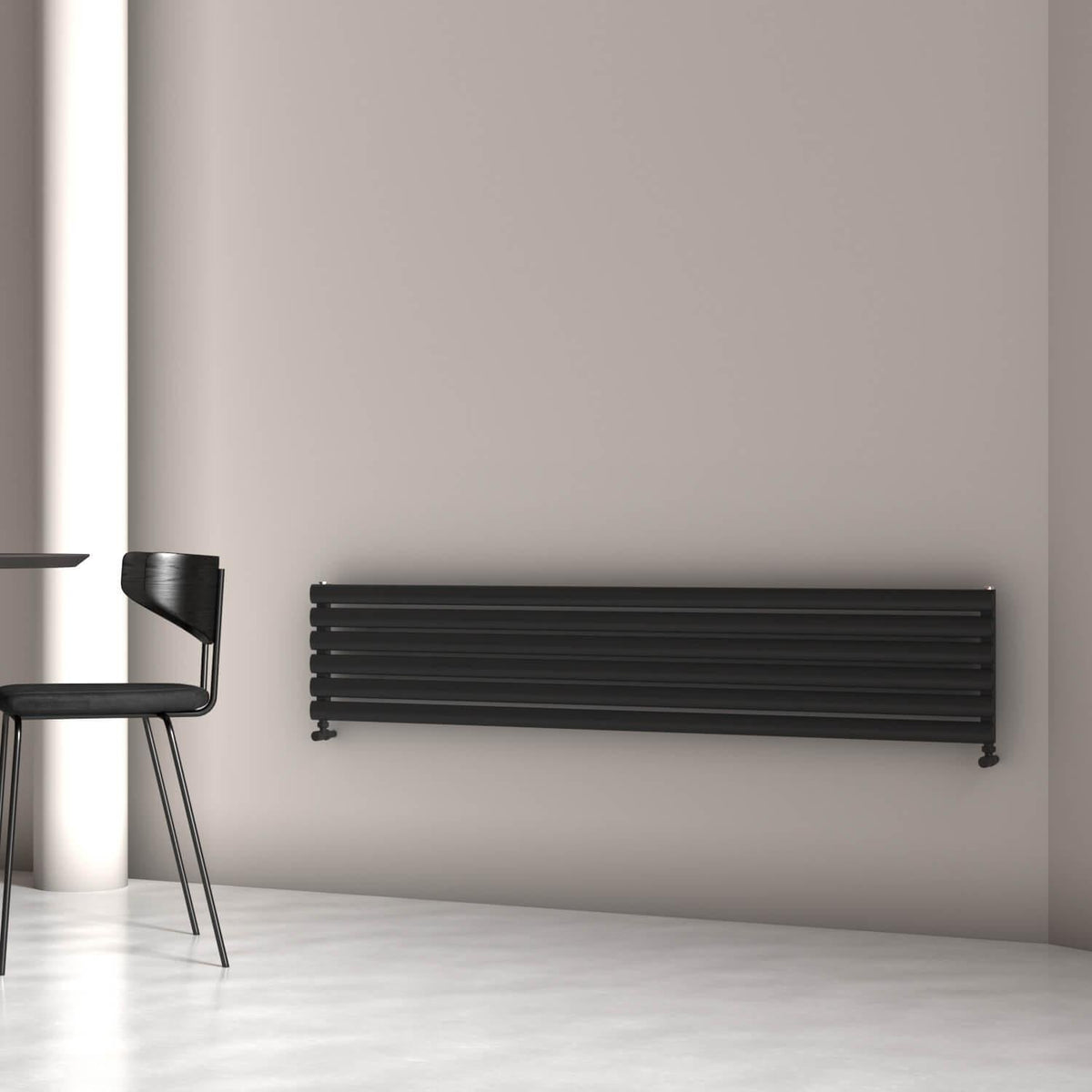 Carisa Tallis XL Aluminium Designer Radiator – Black, horizontal