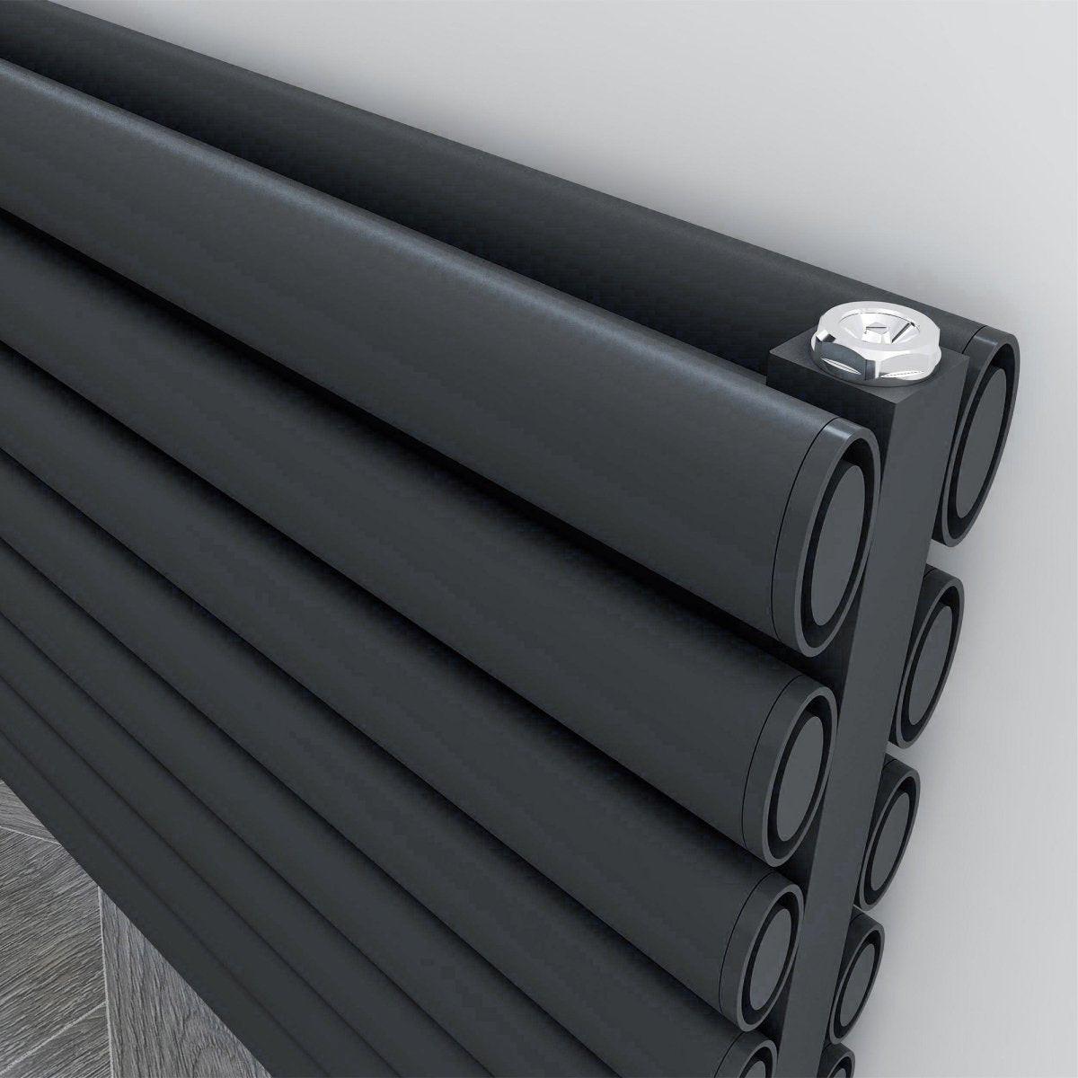 Carisa Tallis XL Aluminium Designer Radiator – Black, horizontal