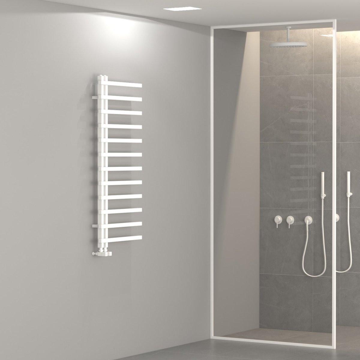 Carisa Terra L Aluminium Heated Towel Rail – White