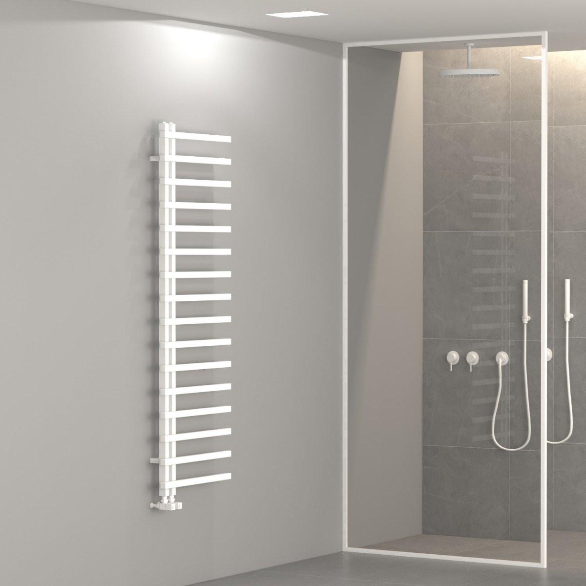 Carisa Terra L Aluminium Heated Towel Rail – White