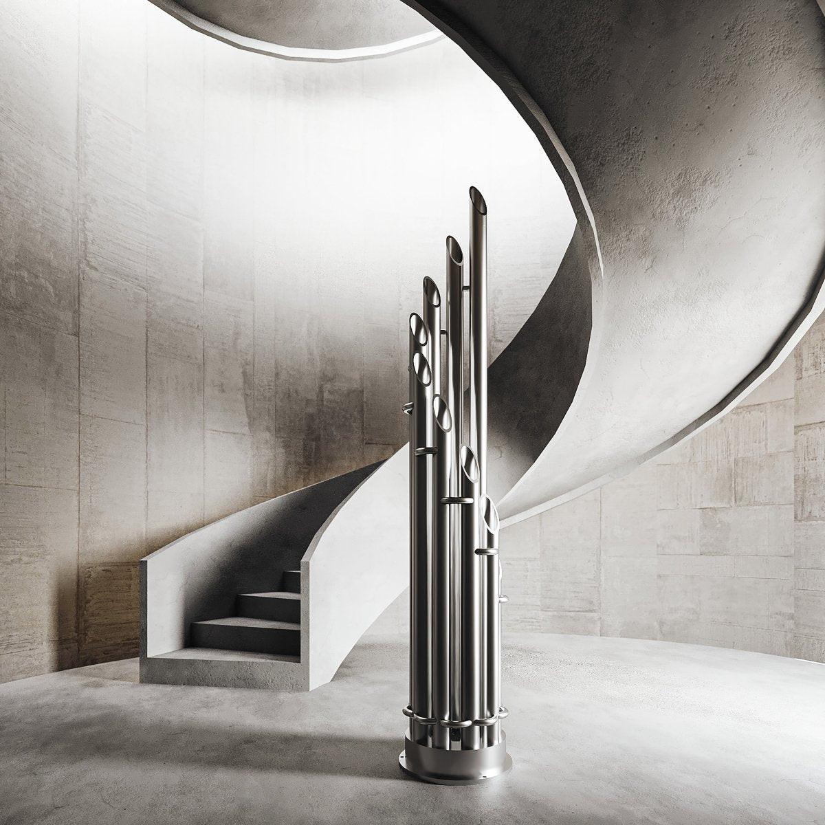 Carisa Unique Stainless Steel Designer Radiator – Satin Polished, vertical