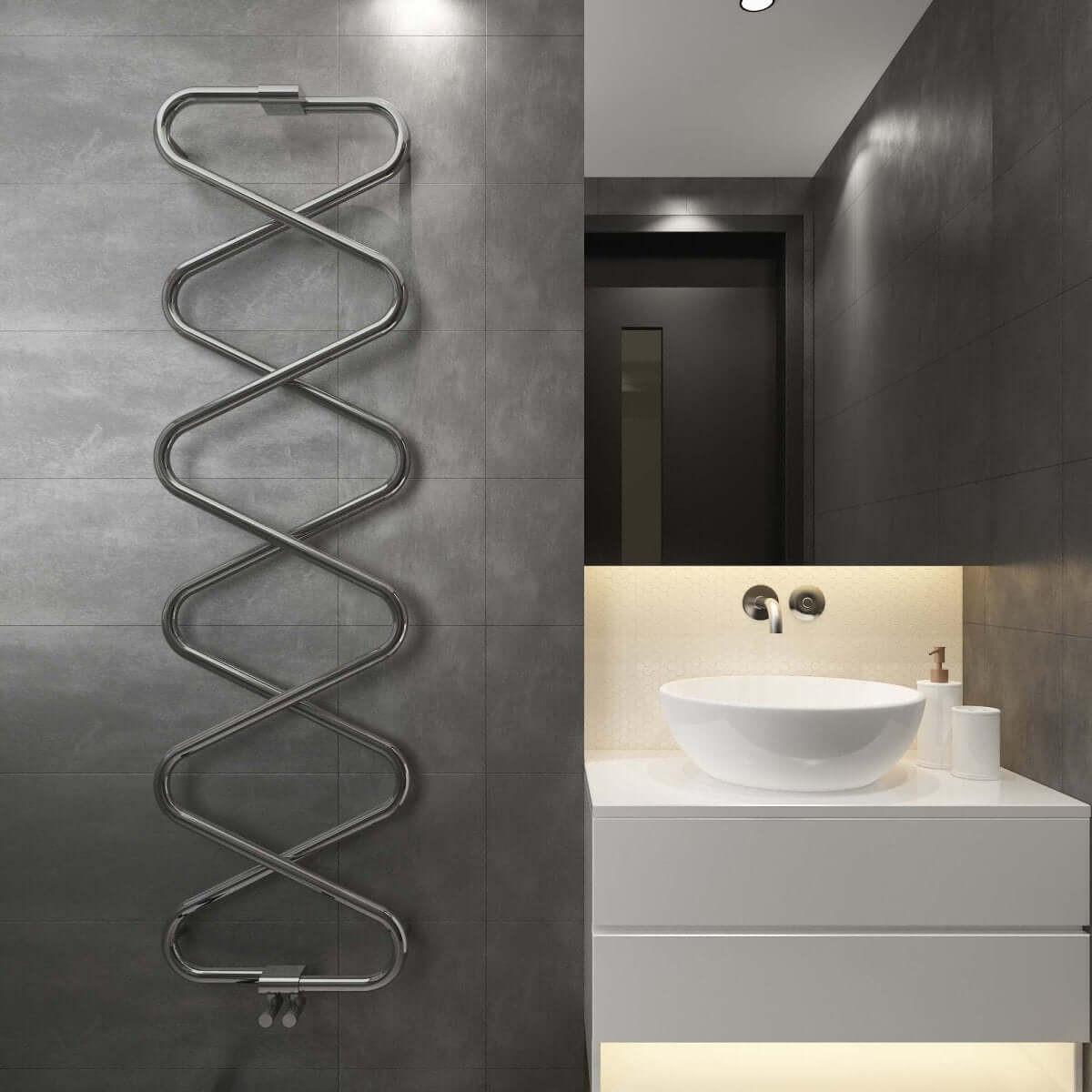 Carisa Ziggy Stainless Steel Heated Towel Rail – Mirror Polished