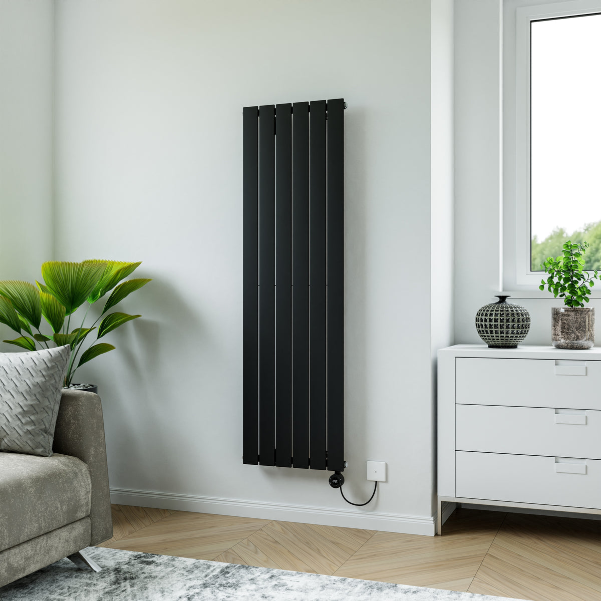 Eucotherm Mars Electro Electric Flat Panel Radiator – Textured Black
