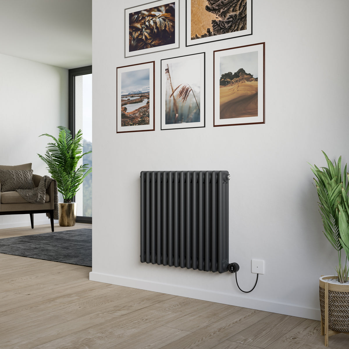 Eucotherm Phoenix Electric 3 Column Radiator – Anthracite