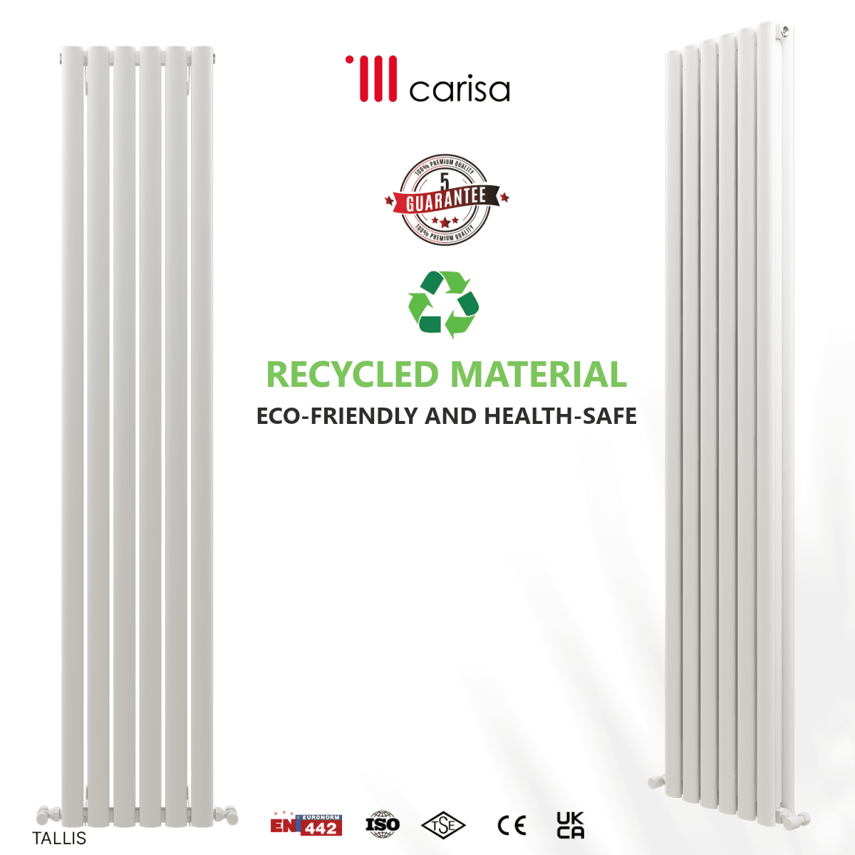 Carisa Tallis Double Aluminium Designer Radiator – White, features