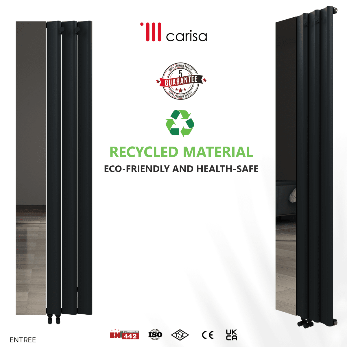 Carisa Entree Aluminium Designer Radiator – Anthracite, features