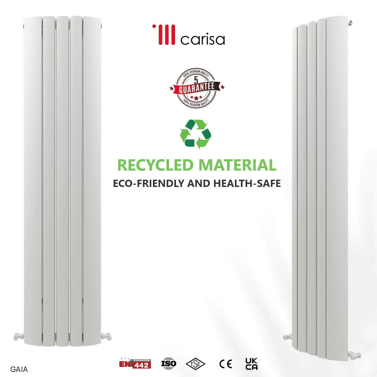 Carisa Gaia Aluminium Designer Radiator – White, features