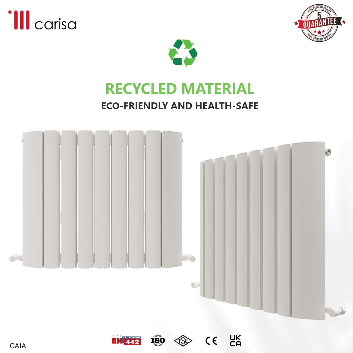 Carisa Gaia Aluminium Designer Radiator – White, features