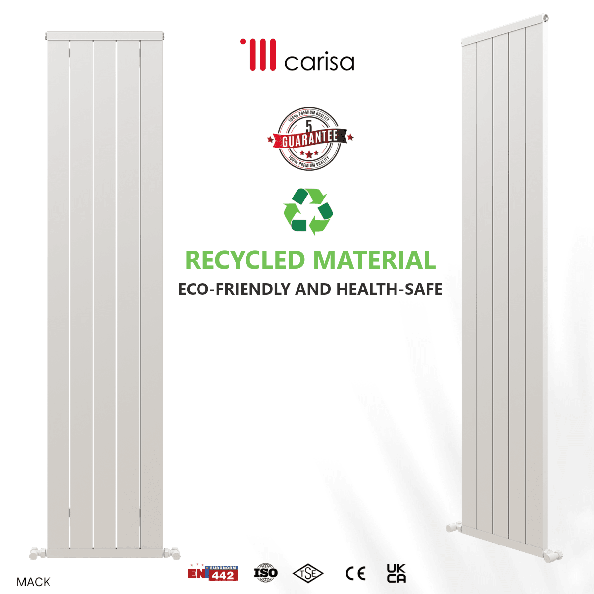 Carisa Mack Aluminium Designer Radiator – White, features