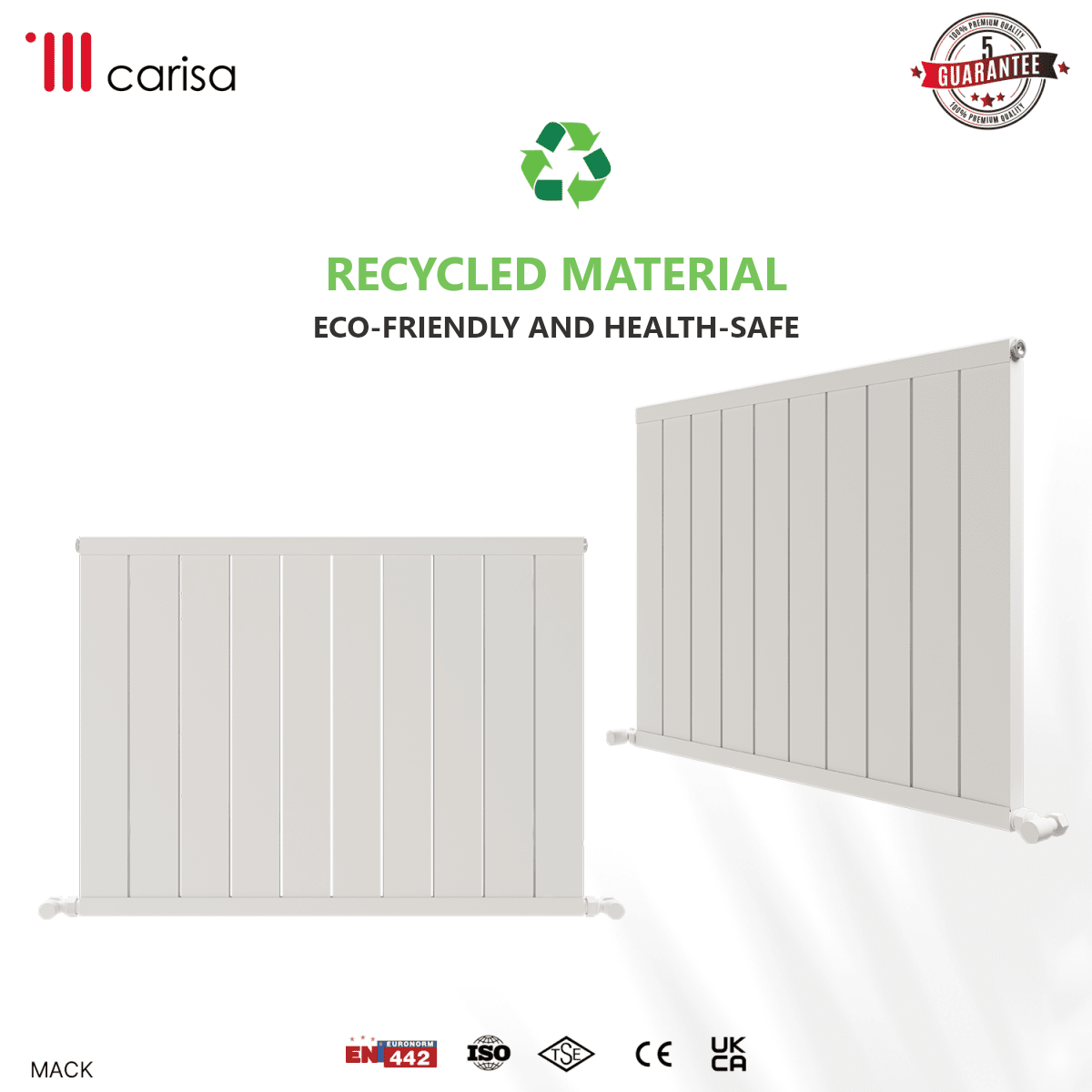 Carisa Mack Aluminium Designer Radiator – White, features