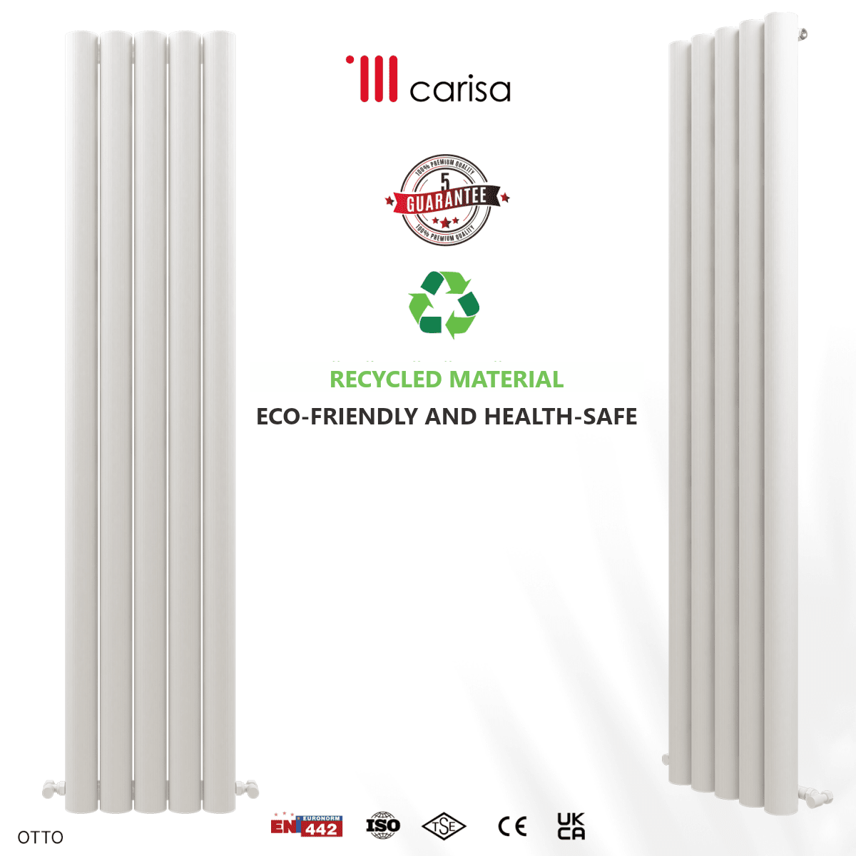 Carisa Otto Aluminium Designer Radiator – White, features