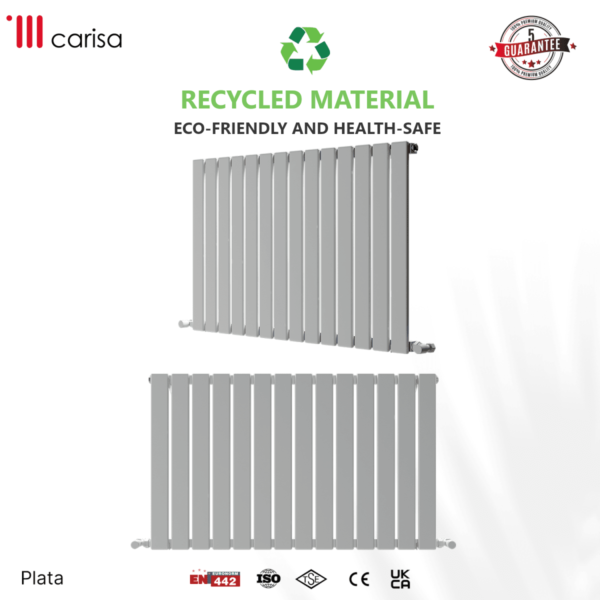 Carisa Plata Aluminium Designer Radiator – White, features
