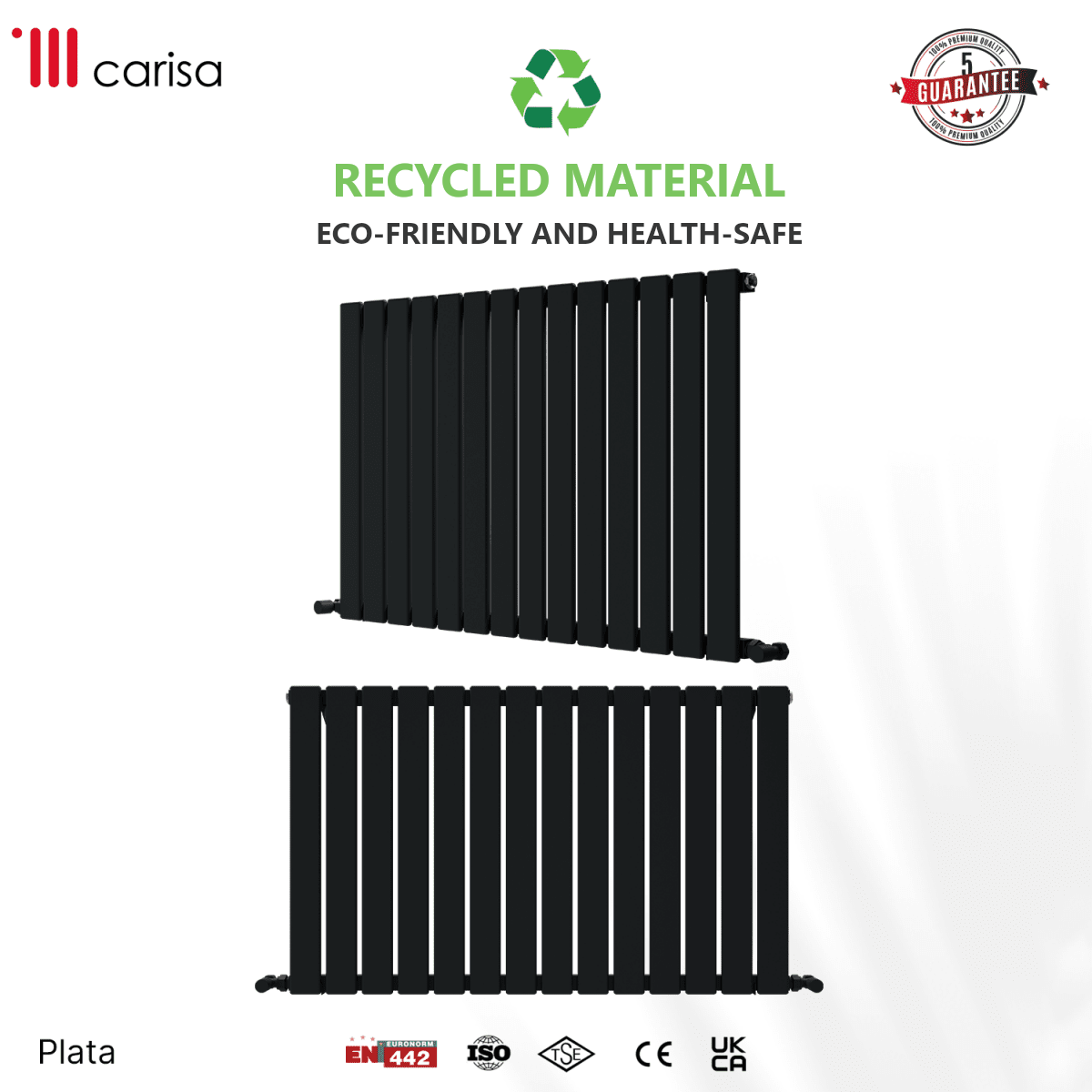 Carisa Plata Aluminium Designer Radiator – Anthracite, features