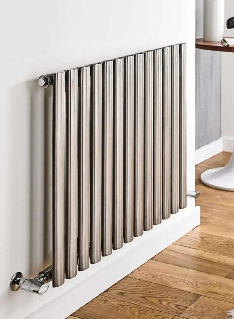 Modern vertical radiator with sleek metallic finish for stylish heating solutions.