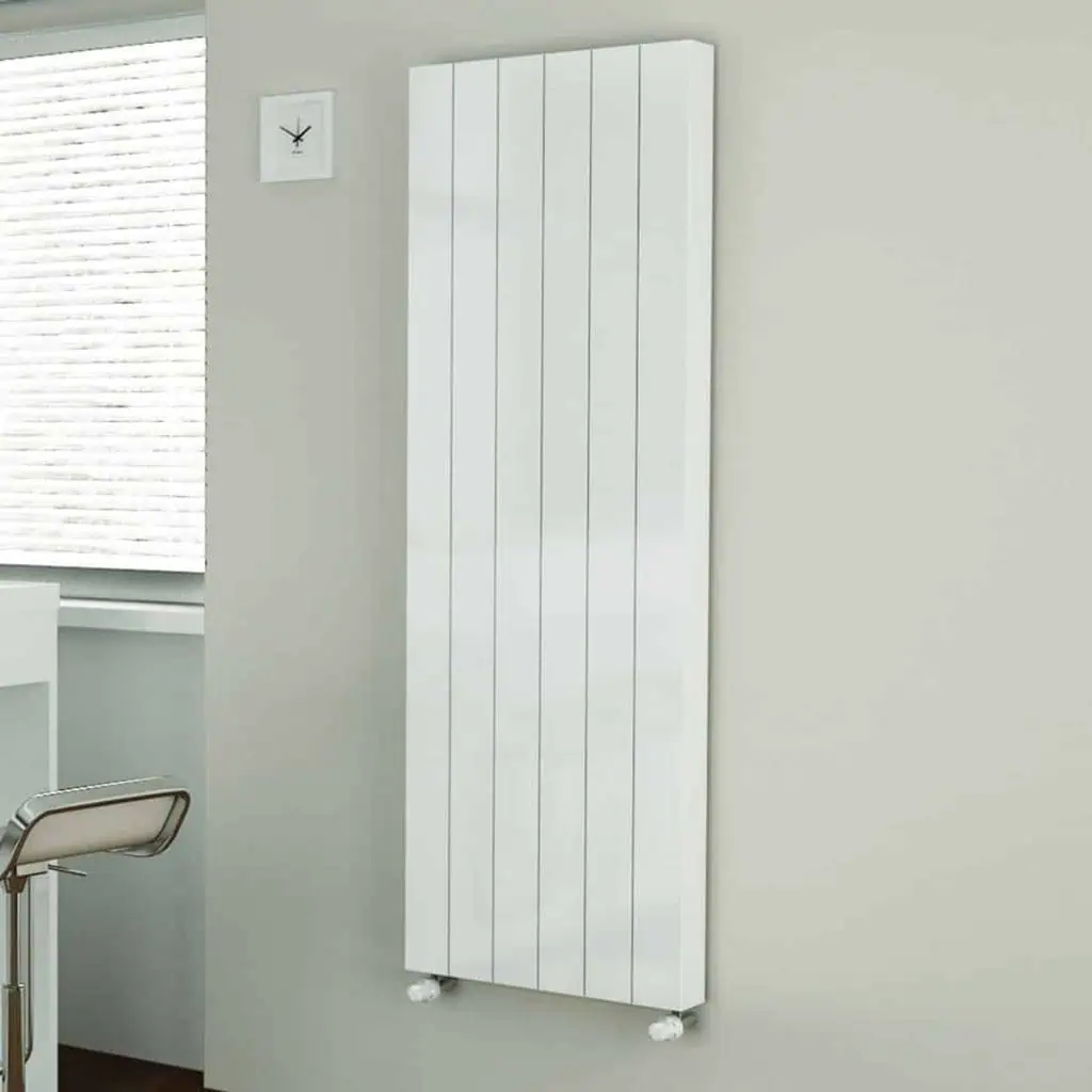Sleek white vertical radiator modern home heating solutions for interior decor.