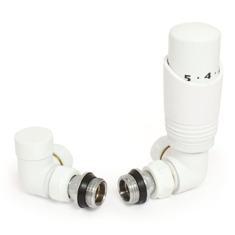 Delta Corner TRV White Thermostatic Radiator Valve Poshrads