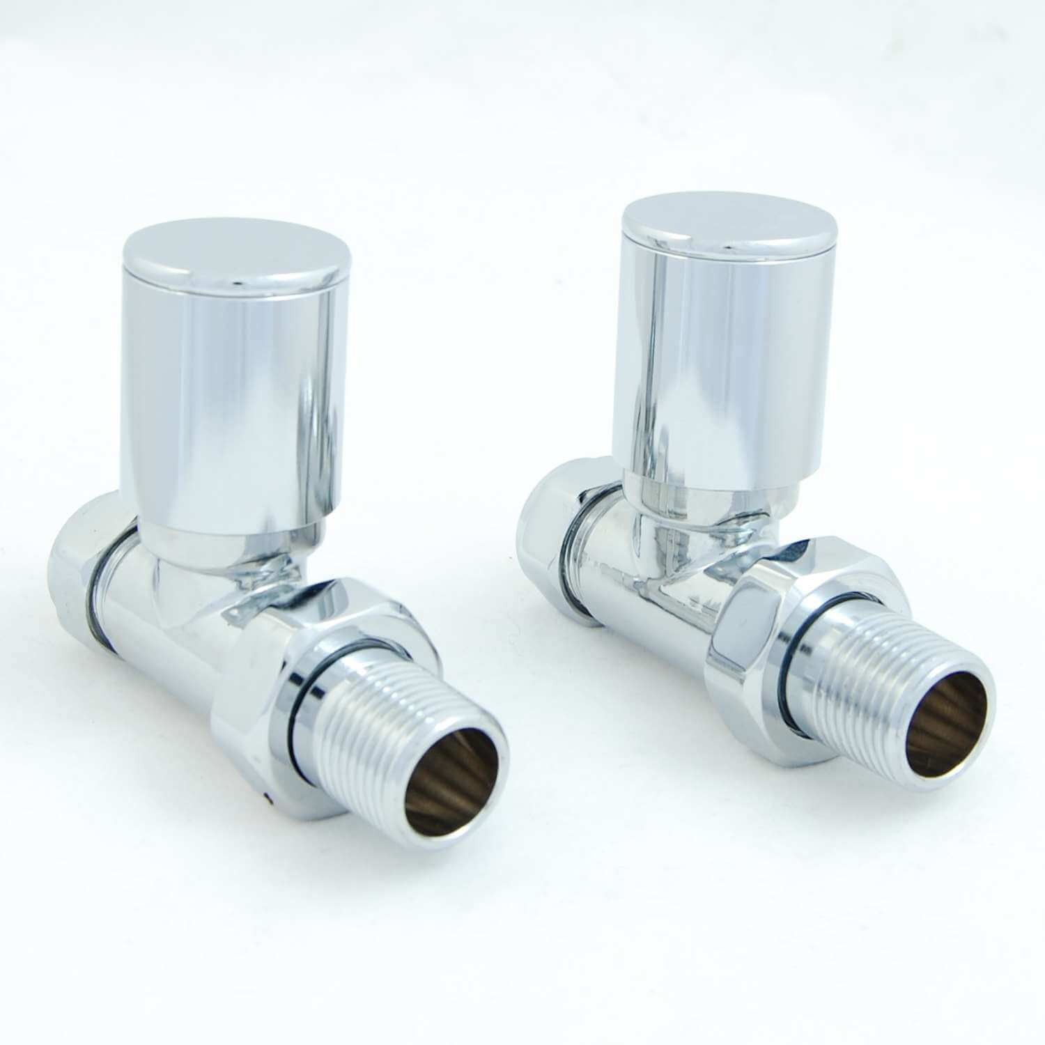 Milan Straight Chrome Radiator Valves (Pair) | Poshrads