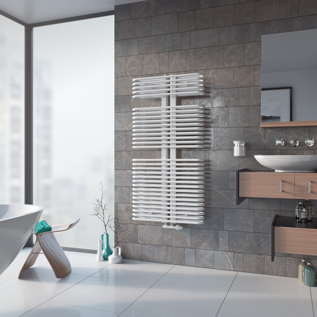 Helios Vertical Designer Towel Radiator (WHITE) Poshrads