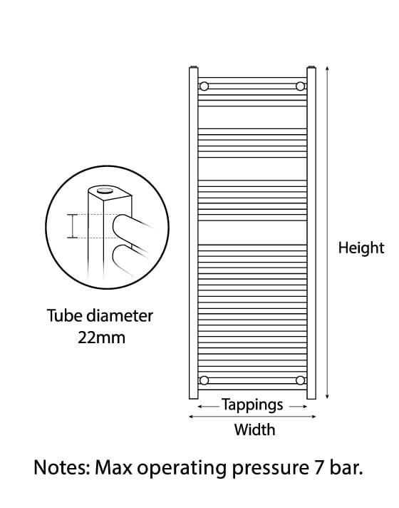 K-Rail 22mm White Curved Designer Towel Rail