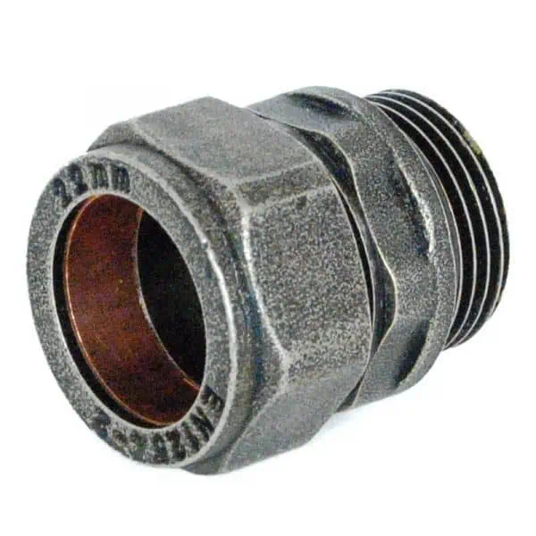 High-quality metal plumbing compression fitting for secure pipe connections.