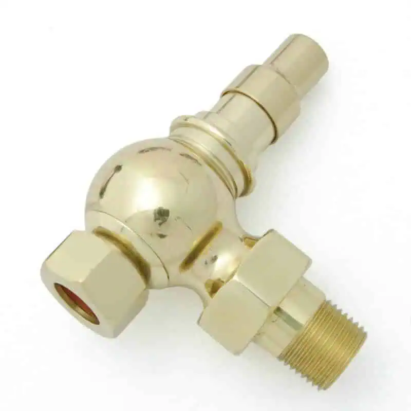 AMB-B-CU_800-1.jpg Brass plumbing valve with multiple connection points for water systems.