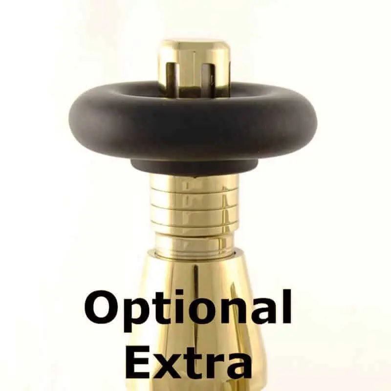 BEN-B-ALT01_800-1.jpg Black and gold wine stopper with "Optional Extra" text, elegant and functional.