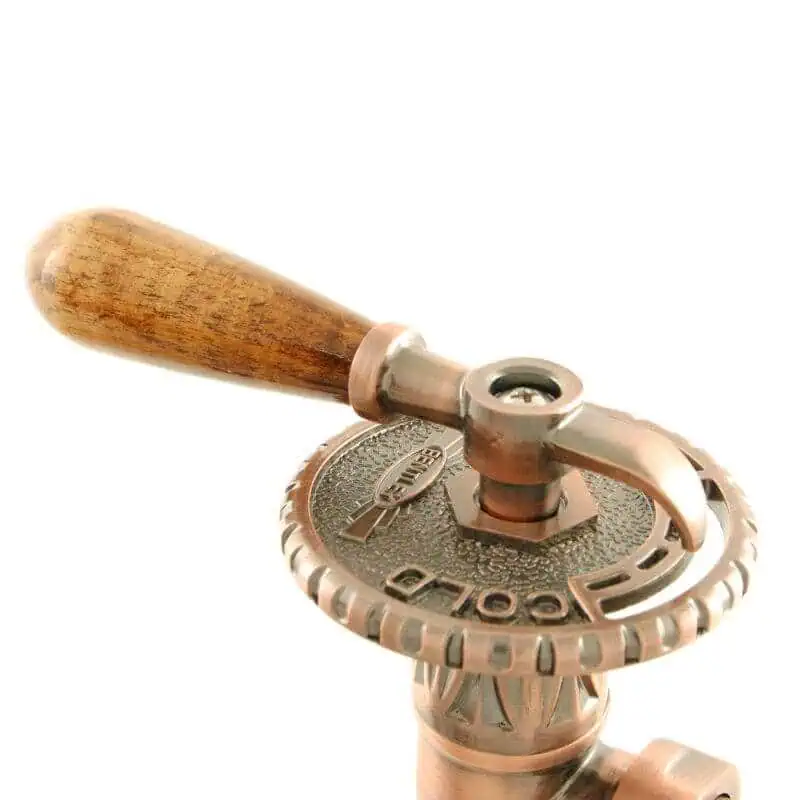 BEN-LEV-AC-WH01_800-1.jpg Vintage corkscrew wine opener with wooden handle and metal body for wine bottle opening.