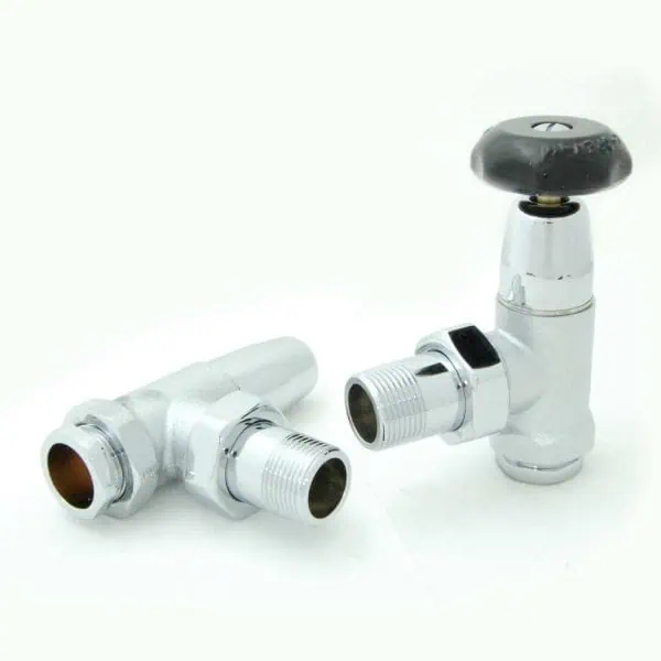 High-quality plumbing valve set, chrome finish, durable and corrosion-resistant.
