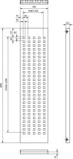 1. Technical drawing of perforated metal panel from Poshrads.