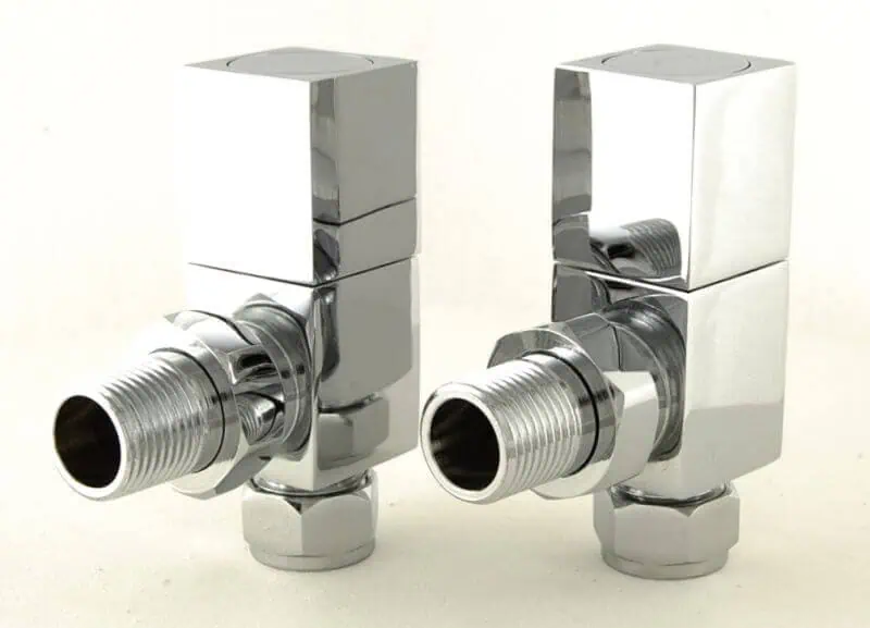 CUBEX-AG-C_800-1.jpg Shiny chrome plumbing valves for bathroom and kitchen installation.
