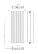 High-quality radiator with detailed technical blueprint, suitable for heating and plumbing systems.