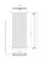 High-quality radiator with detailed technical blueprint, suitable for heating and plumbing systems.