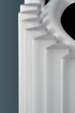 White radiator with modern design, heating system, and efficiency.