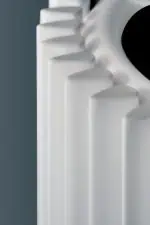 White radiator with modern design, heating system, and efficiency.