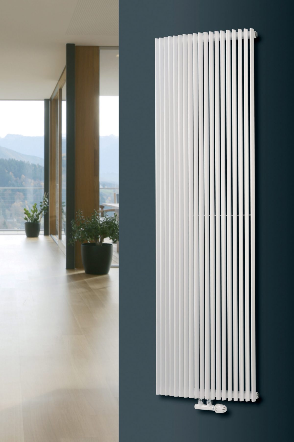 Corus Curved Single Vertical Designer Radiator, Supplied with Central Connection (WHITE)