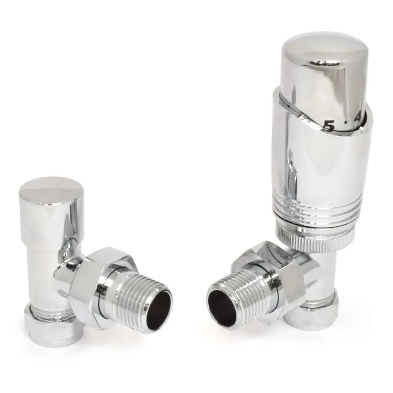 DELTA-AG-C_800-1.jpg Chrome radiator thermostatic valve set for optimal home heating control.
