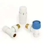Plastic radiator thermostatic valve set for efficient heating control.