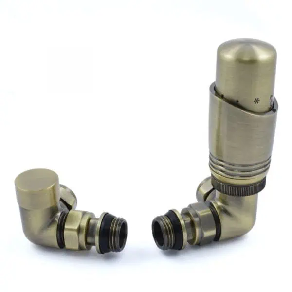 Brass plumbing pipe fittings with rubber O-rings for water connections.