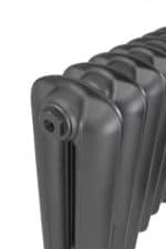 Heavy-duty black cast iron radiator panel heater for home and office heating solutions.