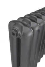 Heavy-duty black cast iron radiator panel heater for home and office heating solutions.