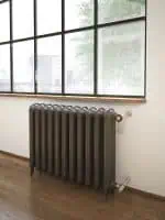 Radiator heating system in a modern interior space.
