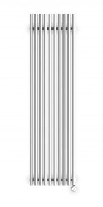 Radiator for home heating, modern vertical design, steel finish, energy-efficient heating solution.
