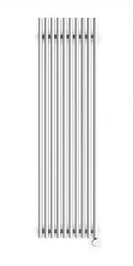 Radiator for home heating, modern vertical design, steel finish, energy-efficient heating solution.