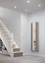 Elegant modern staircase with lighting, perfect for stylish home interiors.