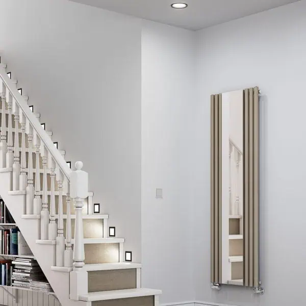 Elegant modern staircase with lighting, perfect for stylish home interiors.