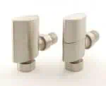 Stainless steel radiator valves for heating system installation and control.