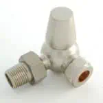Metal valve fitting for plumbing systems, durable and corrosion resistant.