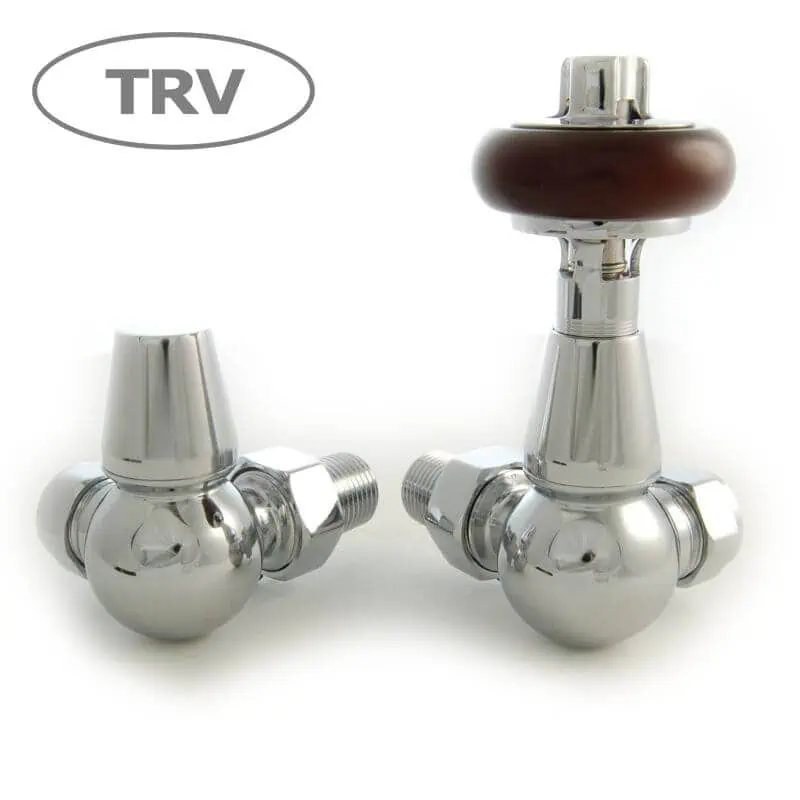 FAR-CR-C_800-1.jpg BRASS TRV valve with wooden handle, high-quality plumbing component for hot water systems.