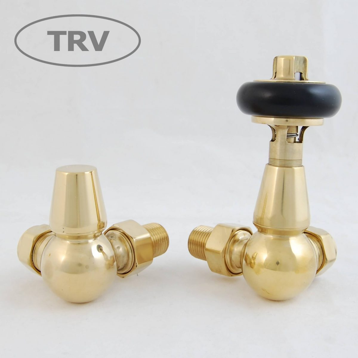 Faringdon Traditional Thermostatic Radiator Valve - Un-Lacquered Brass (Corner TRV)
