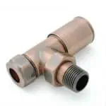 Industrial copper pipe fitting for plumbing and HVAC systems.